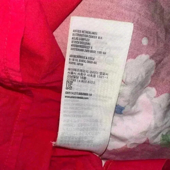 Abercrombie & Fitch Red Floral Dress Size L Kids - Picture 11 of 13